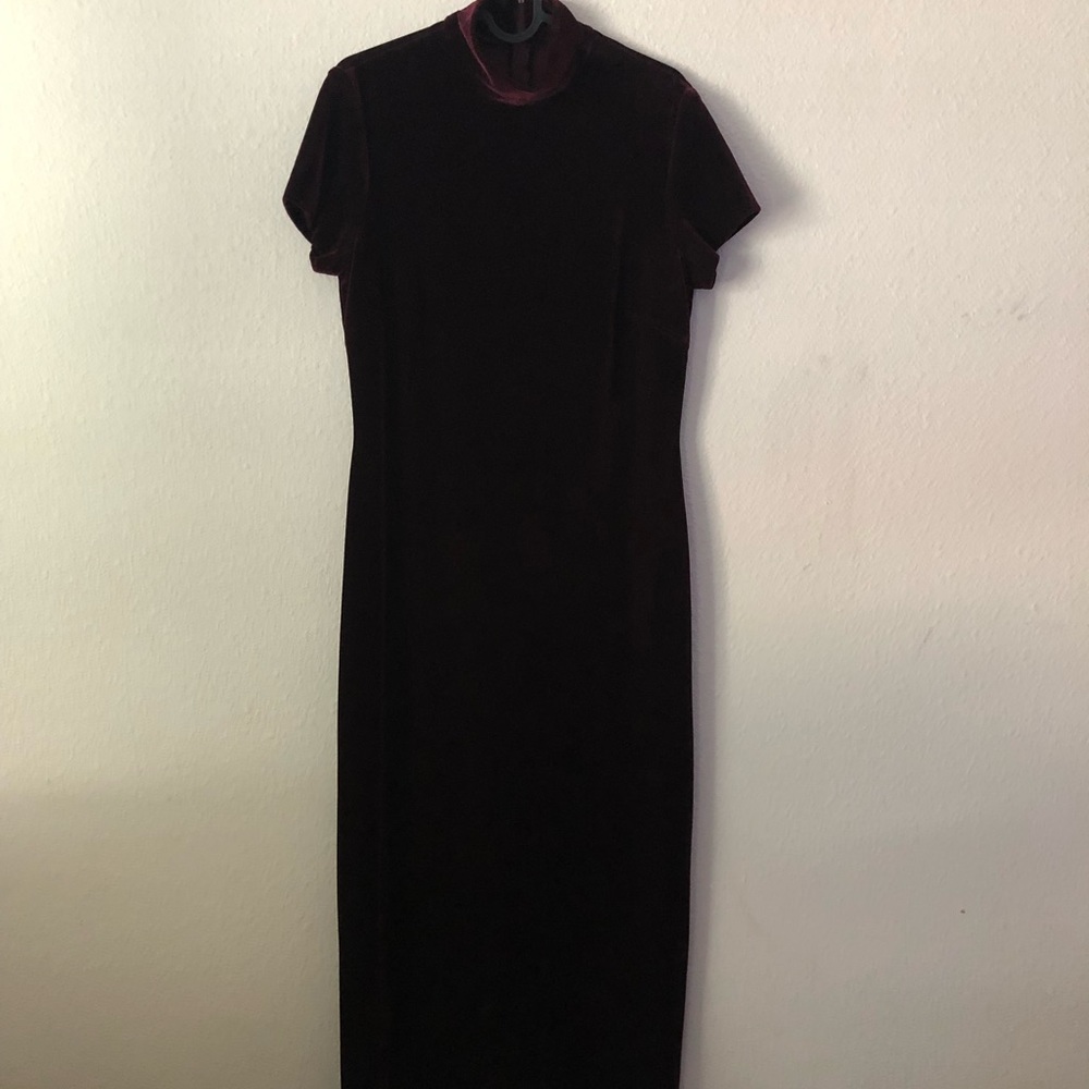 Long Burgundy Velvet Dress
